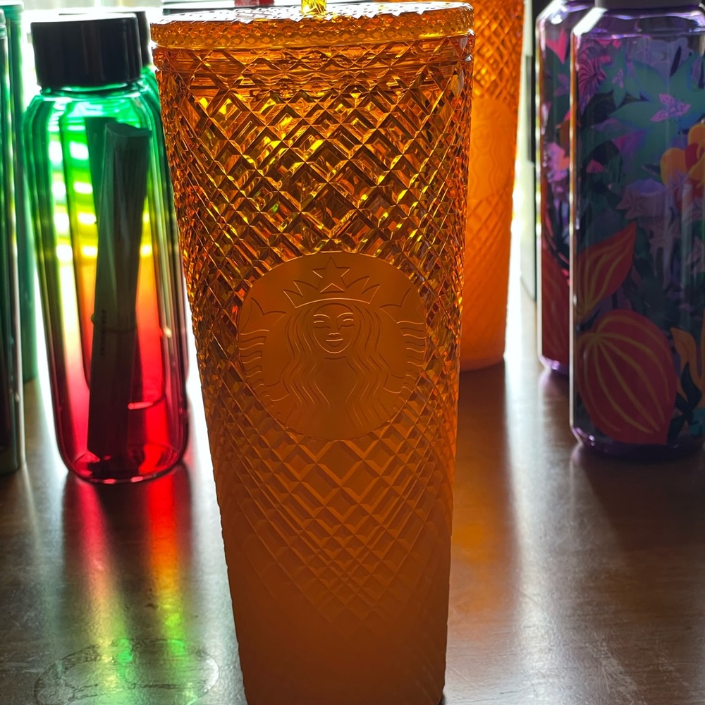 Starbucks Mango Jeweled Ombre Cold Cup Tumbler 24oz Venti NWT - Picture 8 of 9